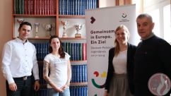 v.l. Mathias Liebe (Geschäftsführer KFV LDS e.V.), Anne-Katrin Purann (Jugendkoordinatorin (ab 01.07.2018),  Katarzyma Rzyska (Projektbegleiterin) & Marian Skibinski (Polnischer Projektpartner) 
