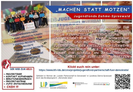 Flyer JUGENDFONDS der Kreisjugendfeuerwehr LDS