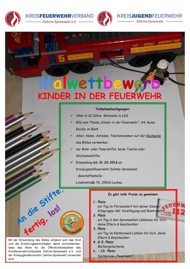 Flyer Malwettbewerb Kinderfeuerwehr