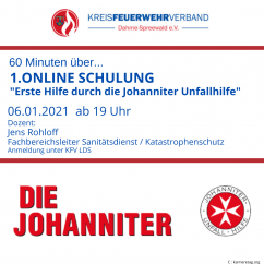 1. Online Schulung "Erste-Hilfe durch die Johanniter Unfallhilfe"
