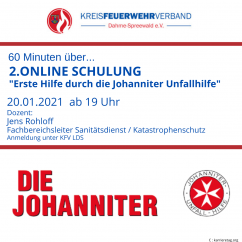 2. Online Schulung "Erste-Hilfe durch die Johanniter Unfallhilfe"