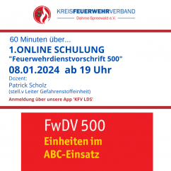 Online Schulung neue "Feuerwehrdienstvorschrift 500"