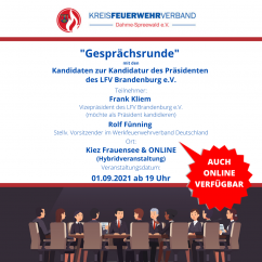 "Gesprächsrunde" mit den Kandidaten zur Wahl des Präsidenten des LFV Brandenburg e.V. 